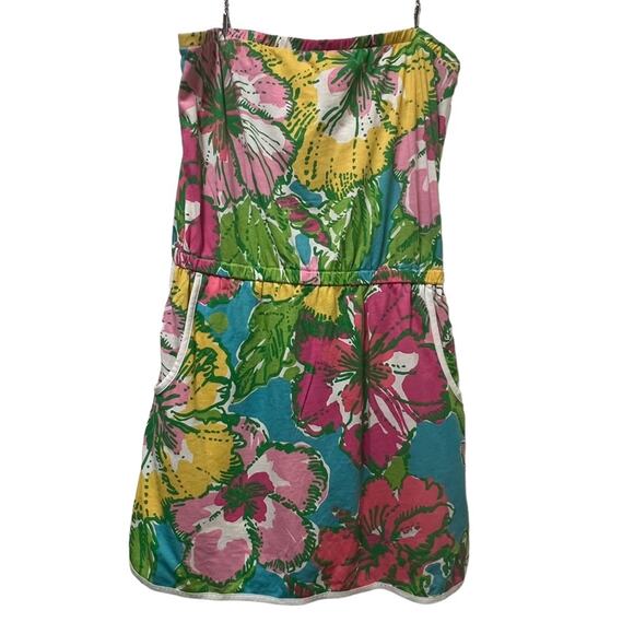 Lilly Pulitzer Shorely Lucy Strapless Skort Romper Dress Sz Large - Picture 1 of 5